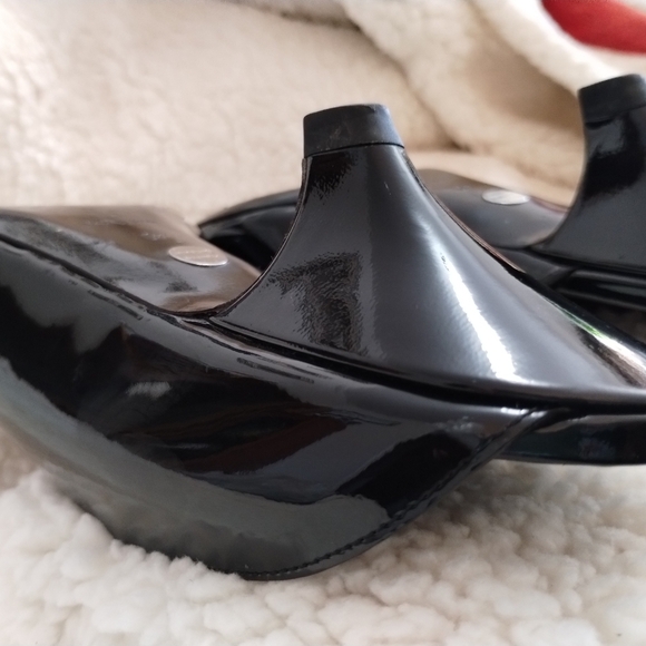 🛑SOLD🛑 PROENZA SCHOULER Black Patent Leather Mules Kitten Heel - Picture 11 of 16